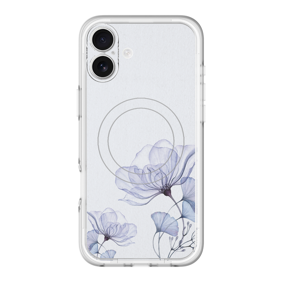 スリムプロテクションプレミアムケース with MagSafe［ Natural Flower - blue ］
