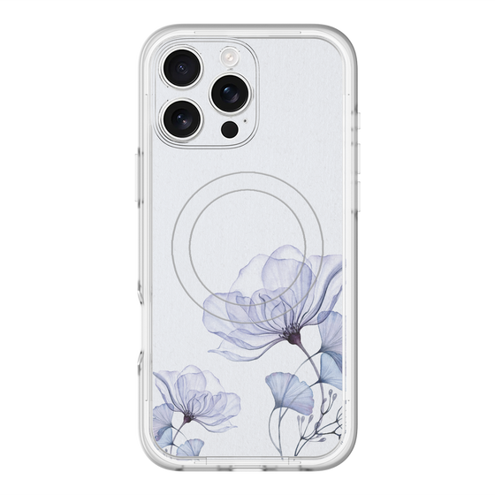 スリムプロテクションプレミアムケース with MagSafe［ Natural Flower - blue ］