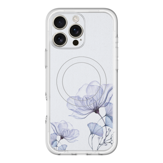 スリムプロテクションプレミアムケース with MagSafe［ Natural Flower - blue ］