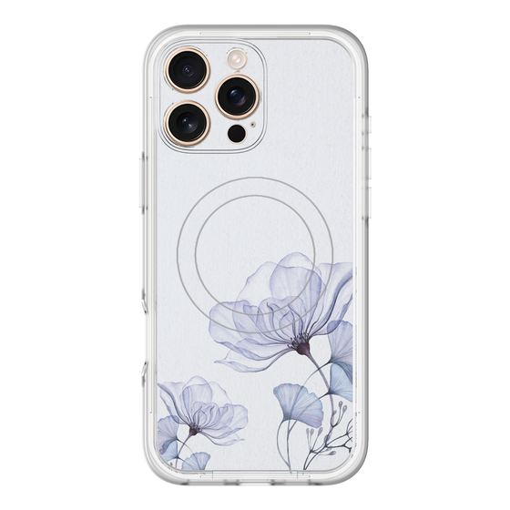 スリムプロテクションプレミアムケース with MagSafe［ Natural Flower - blue ］