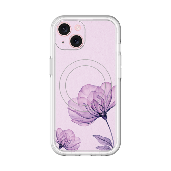 スリムプロテクションプレミアムケース with MagSafe［ Natural Flower - Purple ］