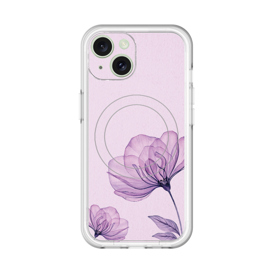 スリムプロテクションプレミアムケース with MagSafe［ Natural Flower - Purple ］