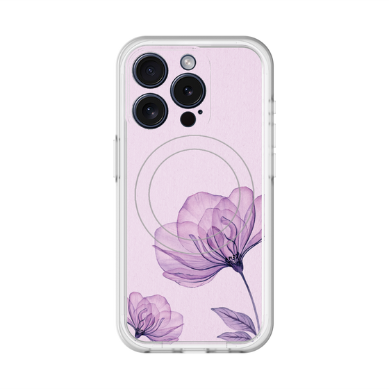 スリムプロテクションプレミアムケース with MagSafe［ Natural Flower - Purple ］