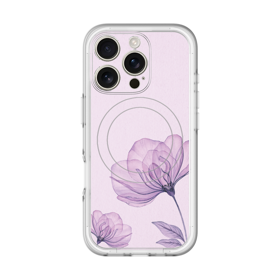 スリムプロテクションプレミアムケース with MagSafe［ Natural Flower - Purple ］