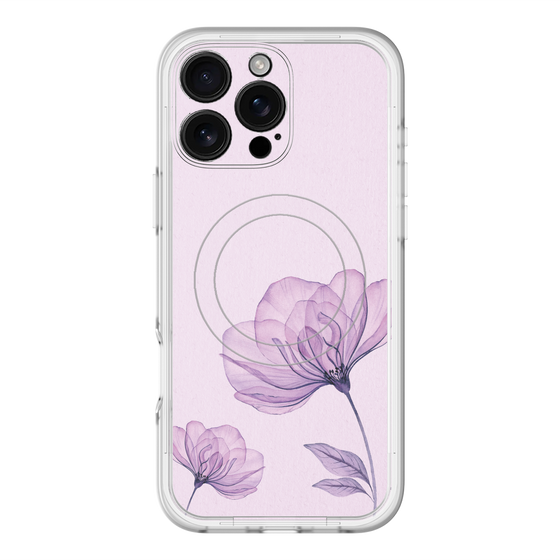 スリムプロテクションプレミアムケース with MagSafe［ Natural Flower - Purple ］