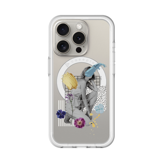 スリムプロテクションプレミアムケース with MagSafe［ Cool and languid Dull blue ］