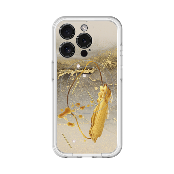 スリムプロテクションプレミアムケース with MagSafe［ Marble Nuance Painting Gray ］