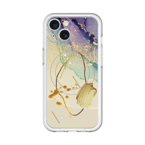 スリムプロテクションプレミアムケース with MagSafe［ Marble Nuance Painting Purple ］