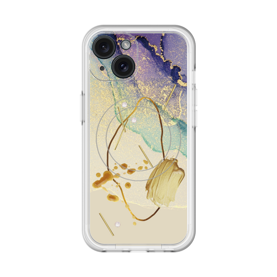 スリムプロテクションプレミアムケース with MagSafe［ Marble Nuance Painting Purple ］
