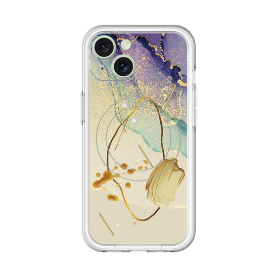 スリムプロテクションプレミアムケース with MagSafe［ Marble Nuance Painting Purple ］