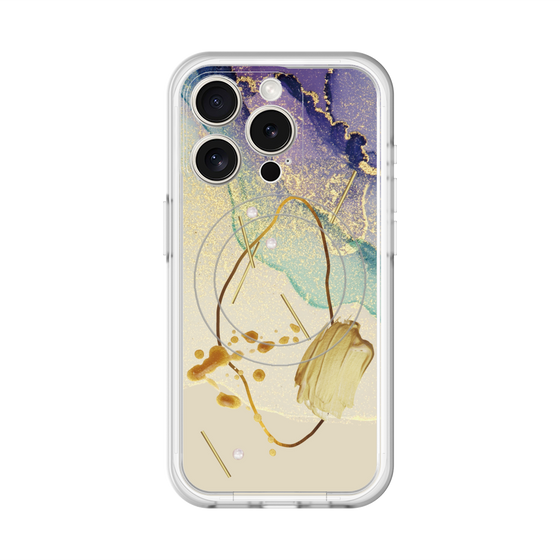 スリムプロテクションプレミアムケース with MagSafe［ Marble Nuance Painting Purple ］