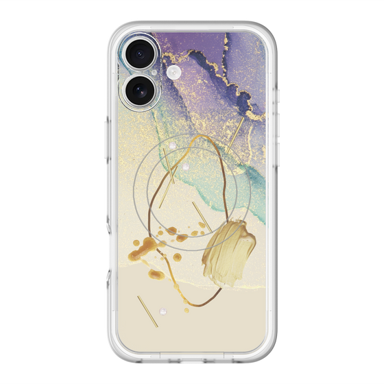 スリムプロテクションプレミアムケース with MagSafe［ Marble Nuance Painting Purple ］