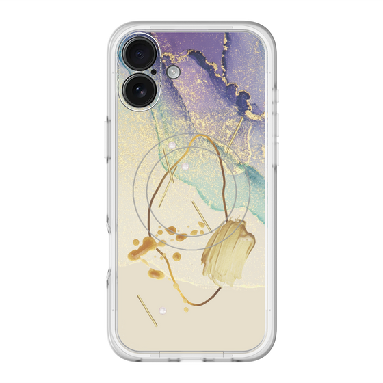 スリムプロテクションプレミアムケース with MagSafe［ Marble Nuance Painting Purple ］