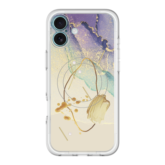 スリムプロテクションプレミアムケース with MagSafe［ Marble Nuance Painting Purple ］