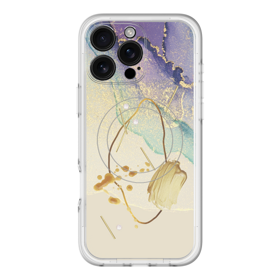 スリムプロテクションプレミアムケース with MagSafe［ Marble Nuance Painting Purple ］