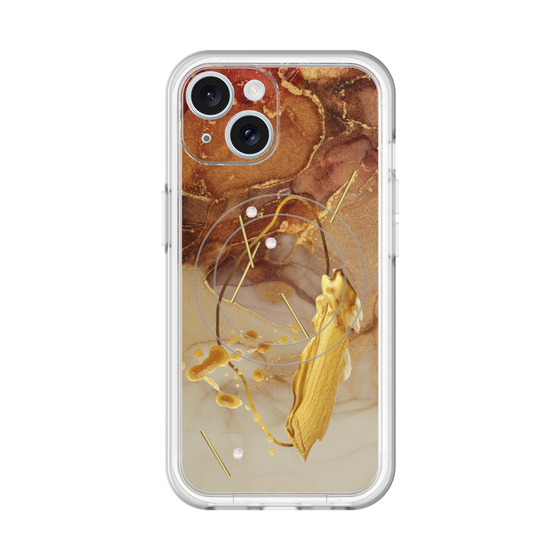 スリムプロテクションプレミアムケース with MagSafe［ Marble Nuance Painting Brown ］