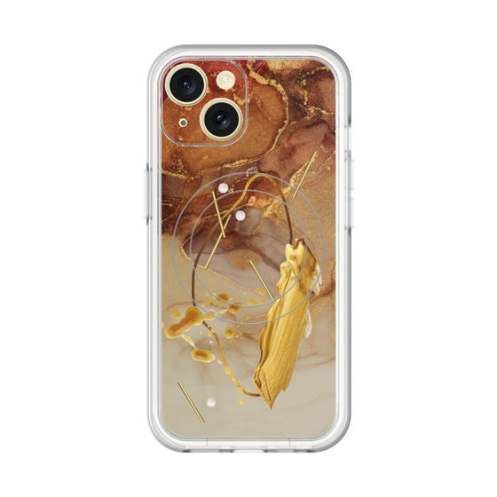 スリムプロテクションプレミアムケース with MagSafe［ Marble Nuance Painting Brown ］