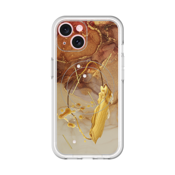 スリムプロテクションプレミアムケース with MagSafe［ Marble Nuance Painting Brown ］