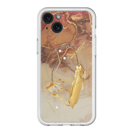 スリムプロテクションプレミアムケース with MagSafe［ Marble Nuance Painting Brown ］