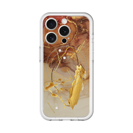 スリムプロテクションプレミアムケース with MagSafe［ Marble Nuance Painting Brown ］