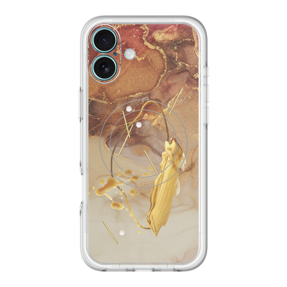 スリムプロテクションプレミアムケース with MagSafe［ Marble Nuance Painting Brown ］