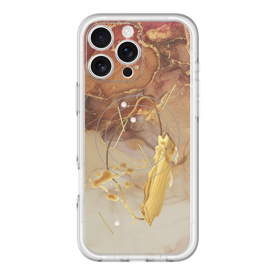 スリムプロテクションプレミアムケース with MagSafe［ Marble Nuance Painting Brown ］
