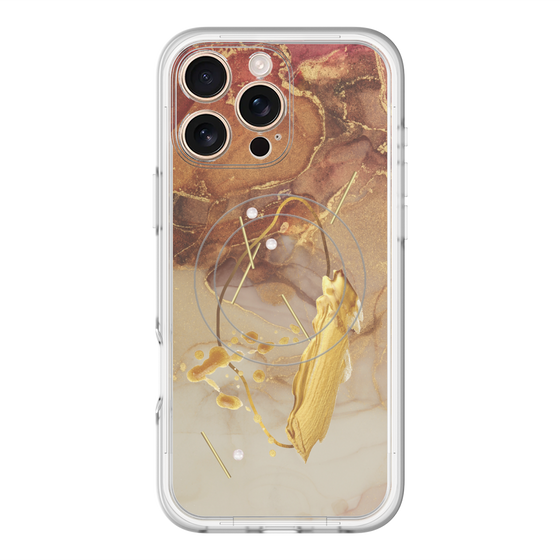 スリムプロテクションプレミアムケース with MagSafe［ Marble Nuance Painting Brown ］
