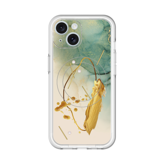 スリムプロテクションプレミアムケース with MagSafe［ Marble Nuance Painting Green ］