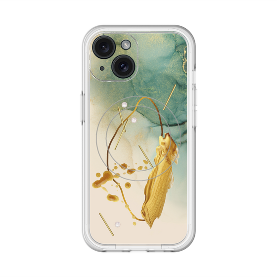 スリムプロテクションプレミアムケース with MagSafe［ Marble Nuance Painting Green ］