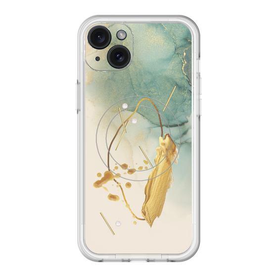 スリムプロテクションプレミアムケース with MagSafe［ Marble Nuance Painting Green ］