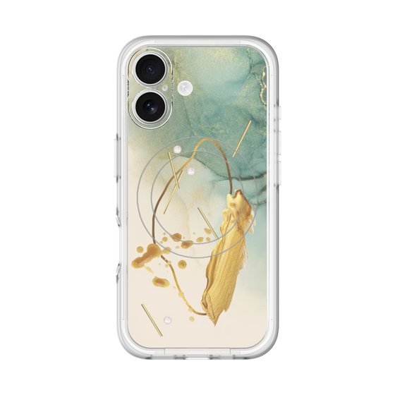 スリムプロテクションプレミアムケース with MagSafe［ Marble Nuance Painting Green ］