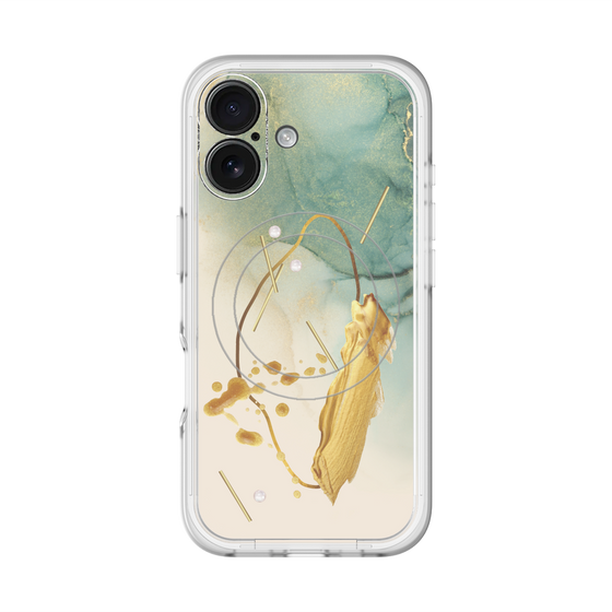 スリムプロテクションプレミアムケース with MagSafe［ Marble Nuance Painting Green ］
