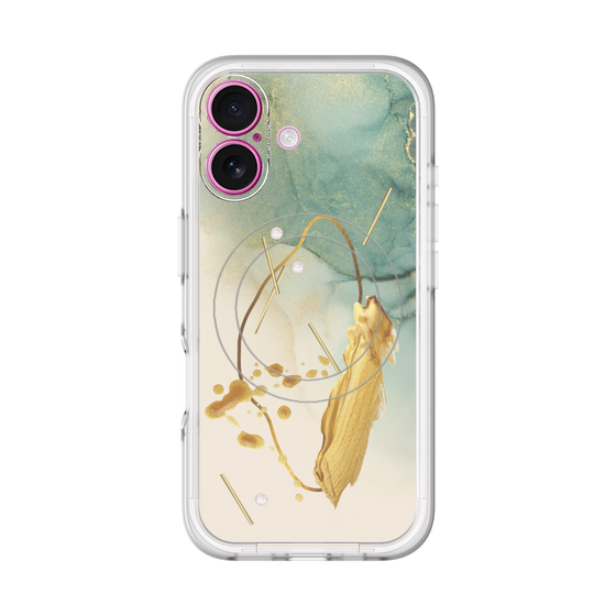 スリムプロテクションプレミアムケース with MagSafe［ Marble Nuance Painting Green ］