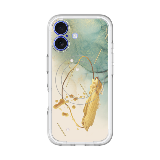 スリムプロテクションプレミアムケース with MagSafe［ Marble Nuance Painting Green ］