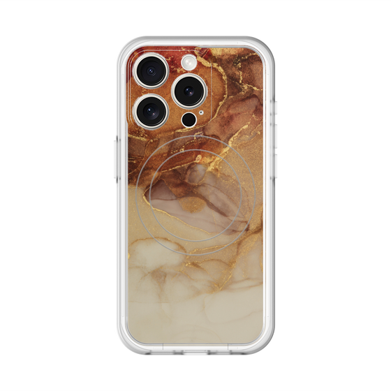 スリムプロテクションプレミアムケース with MagSafe［ Marble Brown ］