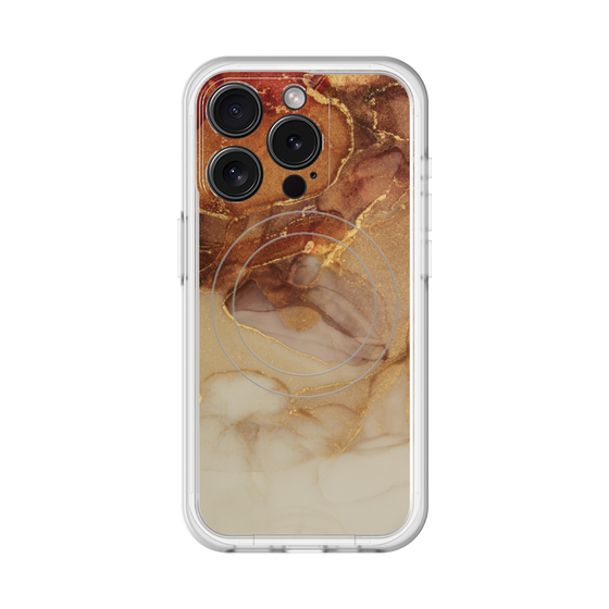スリムプロテクションプレミアムケース with MagSafe［ Marble Brown ］
