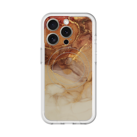 スリムプロテクションプレミアムケース with MagSafe［ Marble Brown ］