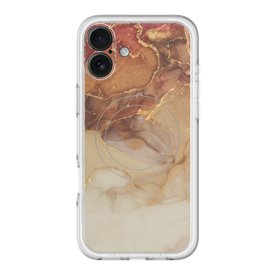 スリムプロテクションプレミアムケース with MagSafe［ Marble Brown ］
