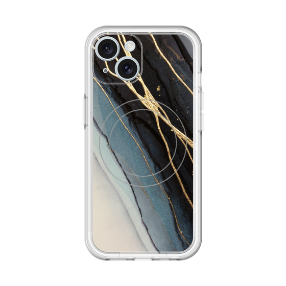 スリムプロテクションプレミアムケース with MagSafe［ Marble Black ］