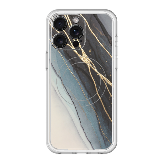 スリムプロテクションプレミアムケース with MagSafe［ Marble Black ］