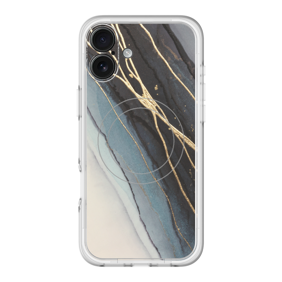 スリムプロテクションプレミアムケース with MagSafe［ Marble Black ］