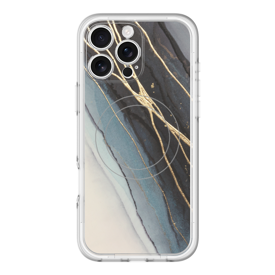 スリムプロテクションプレミアムケース with MagSafe［ Marble Black ］
