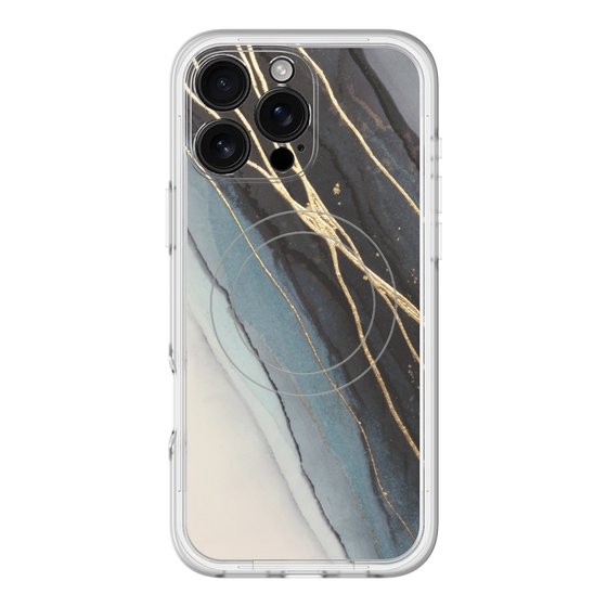 スリムプロテクションプレミアムケース with MagSafe［ Marble Black ］