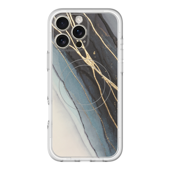 スリムプロテクションプレミアムケース with MagSafe［ Marble Black ］