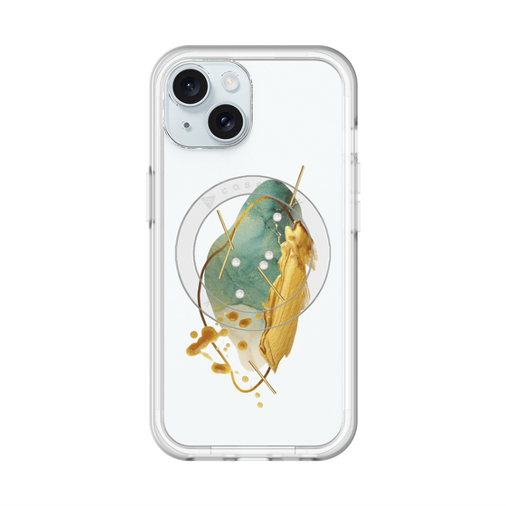 スリムプロテクションプレミアムケース with MagSafe［ Nuance Painting Green ］