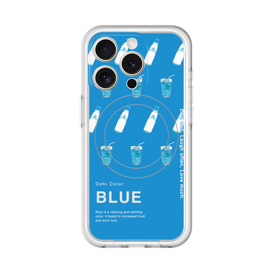 スリムプロテクションプレミアムケース with MagSafe［ BLUE-Ramune soda ］