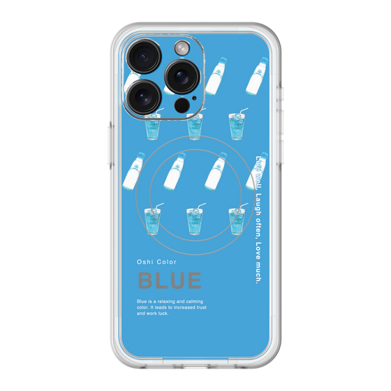 スリムプロテクションプレミアムケース with MagSafe［ BLUE-Ramune soda ］