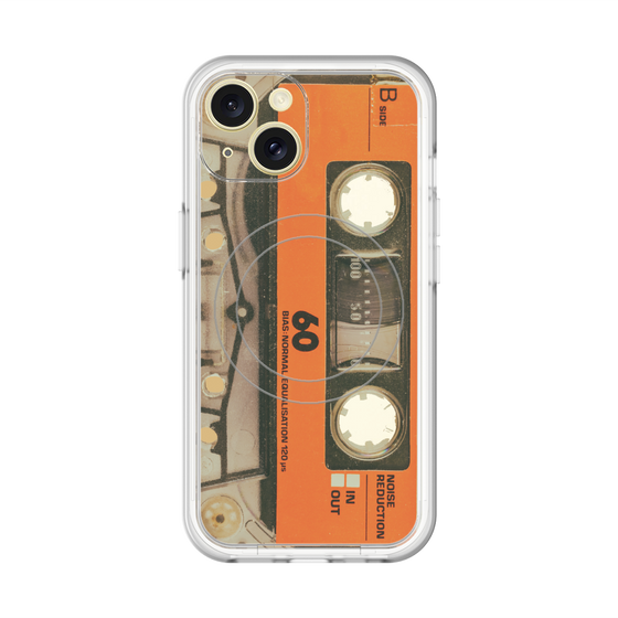 スリムプロテクションプレミアムケース with MagSafe［ RETORO CASSETTE TAPE - Skeleton Orange ］