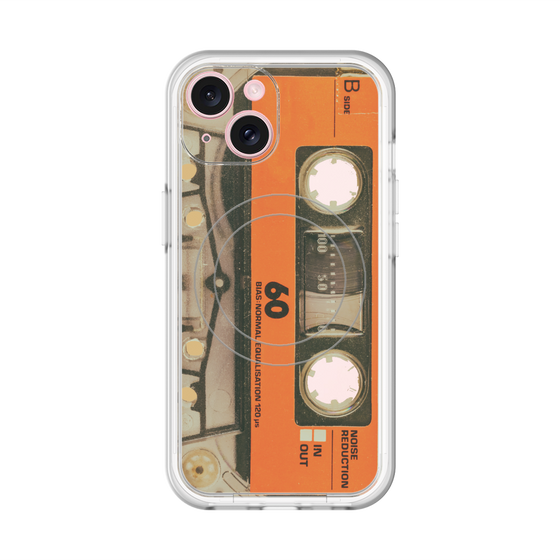 スリムプロテクションプレミアムケース with MagSafe［ RETORO CASSETTE TAPE - Skeleton Orange ］