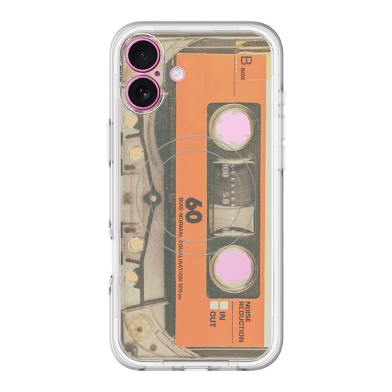 スリムプロテクションプレミアムケース with MagSafe［ RETORO CASSETTE TAPE - Skeleton Orange ］